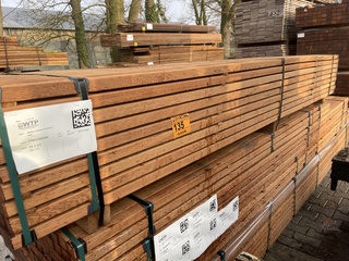 Ca. 181x Angelim Pedra Regels Geschaafd, 35x50mm, lengte 305cm